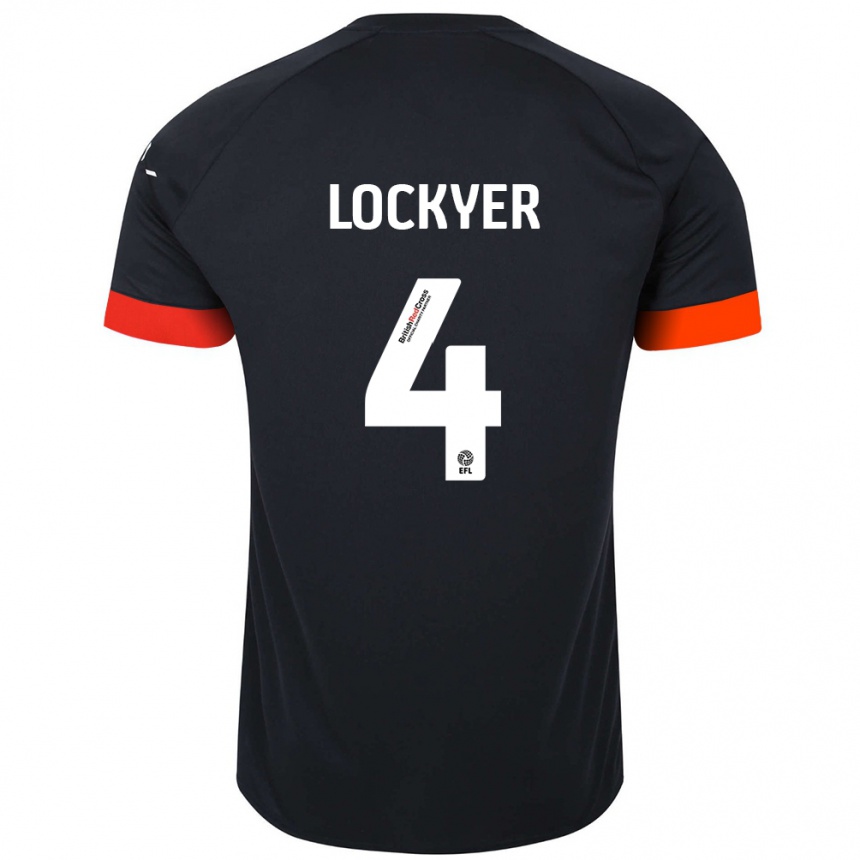 Gyermek Labdarúgás Tom Lockyer #4 Fekete Narancs Idegenbeli Jersey 2024/25 Mez Póló Ing