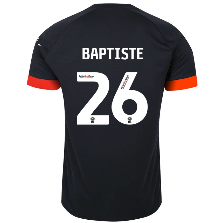 Gyermek Labdarúgás Shandon Baptiste #26 Fekete Narancs Idegenbeli Jersey 2024/25 Mez Póló Ing