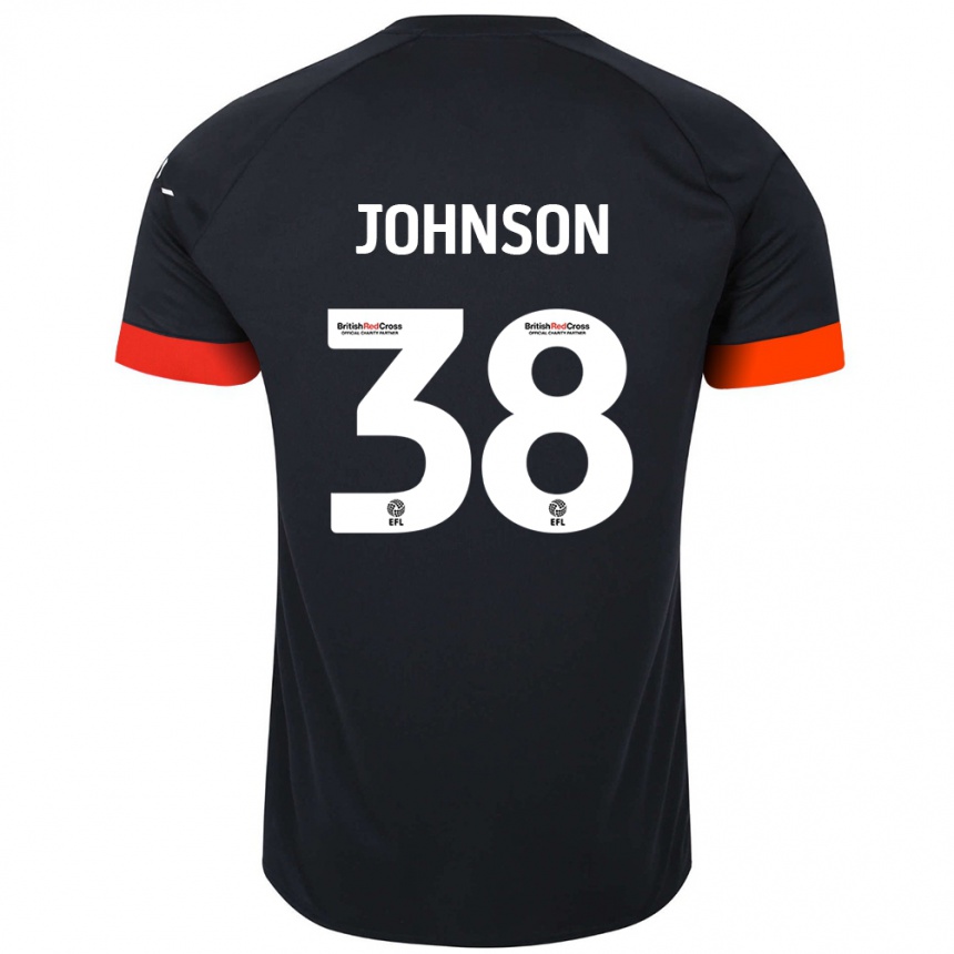 Gyermek Labdarúgás Joe Johnson #38 Fekete Narancs Idegenbeli Jersey 2024/25 Mez Póló Ing