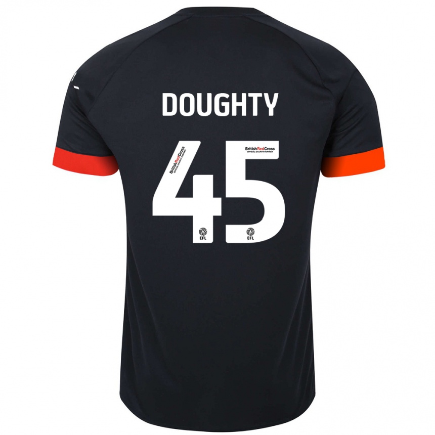 Gyermek Labdarúgás Alfie Doughty #45 Fekete Narancs Idegenbeli Jersey 2024/25 Mez Póló Ing