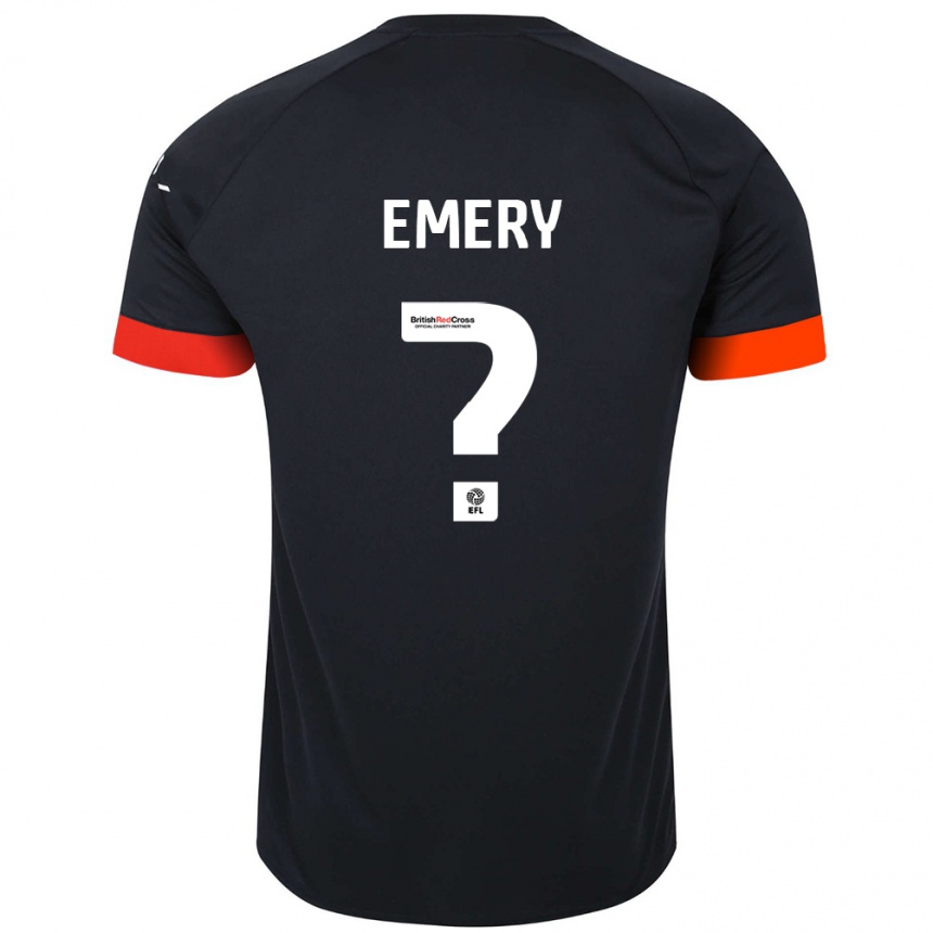 Gyermek Labdarúgás Charlie Emery #0 Fekete Narancs Idegenbeli Jersey 2024/25 Mez Póló Ing