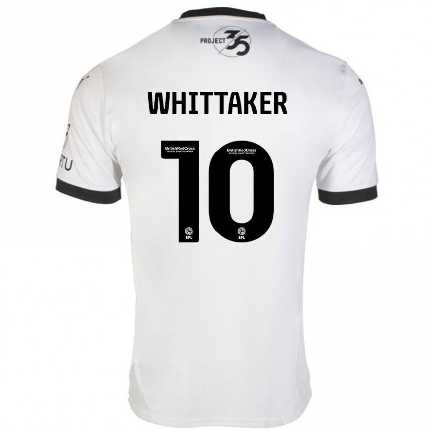 Gyermek Labdarúgás Morgan Whittaker #10 Fehér Fekete Idegenbeli Jersey 2024/25 Mez Póló Ing