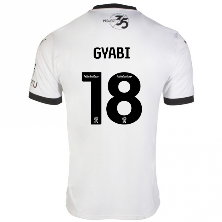 Gyermek Labdarúgás Darko Gyabi #18 Fehér Fekete Idegenbeli Jersey 2024/25 Mez Póló Ing