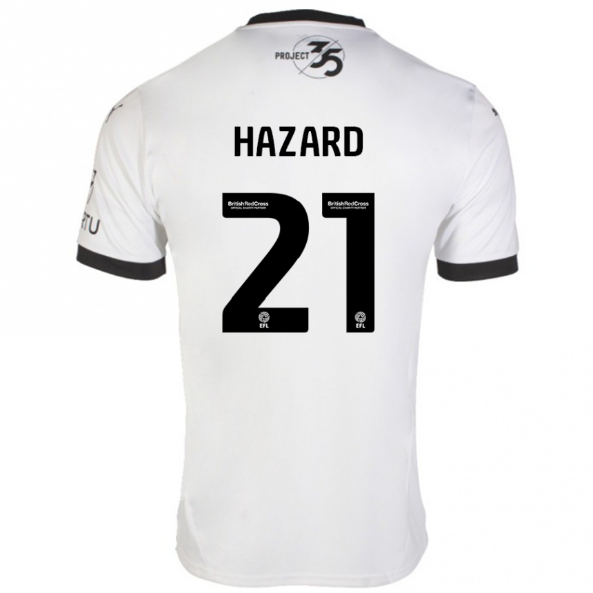 Gyermek Labdarúgás Conor Hazard #21 Fehér Fekete Idegenbeli Jersey 2024/25 Mez Póló Ing