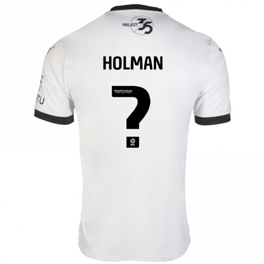 Gyermek Labdarúgás Daniel Holman #0 Fehér Fekete Idegenbeli Jersey 2024/25 Mez Póló Ing