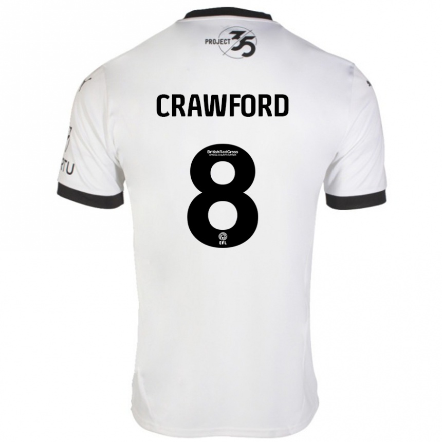 Gyermek Labdarúgás Imy Crawford #8 Fehér Fekete Idegenbeli Jersey 2024/25 Mez Póló Ing