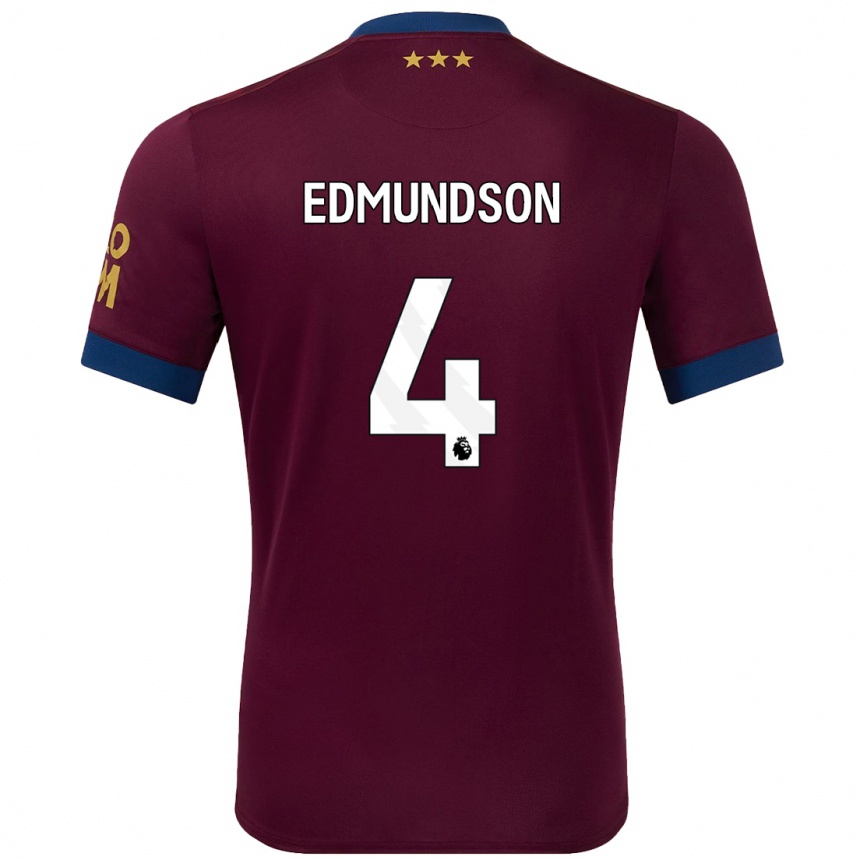 Gyermek Labdarúgás George Edmundson #4 Barna Idegenbeli Jersey 2024/25 Mez Póló Ing