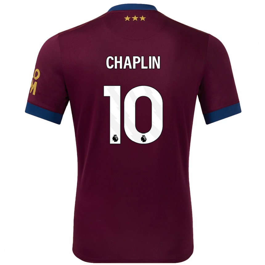 Gyermek Labdarúgás Conor Chaplin #10 Barna Idegenbeli Jersey 2024/25 Mez Póló Ing