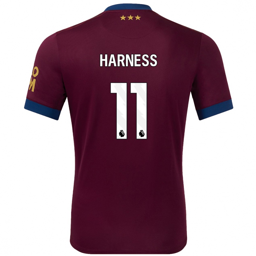 Gyermek Labdarúgás Marcus Harness #11 Barna Idegenbeli Jersey 2024/25 Mez Póló Ing