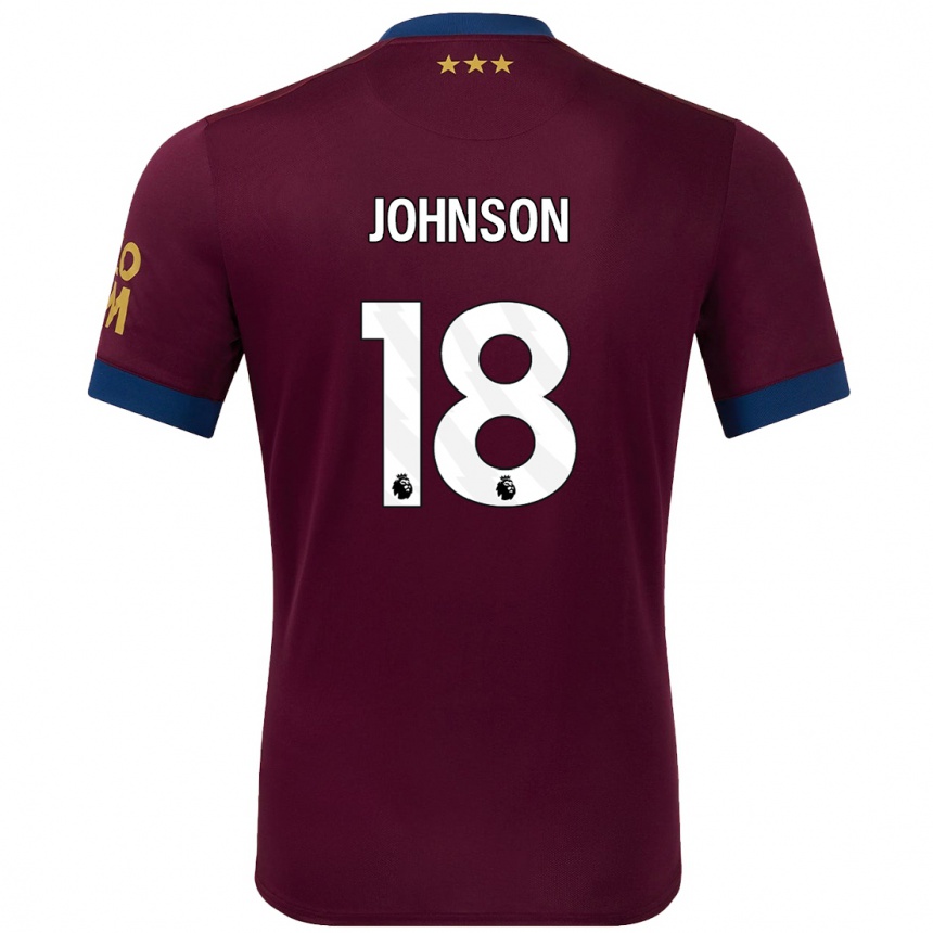 Gyermek Labdarúgás Ben Johnson #18 Barna Idegenbeli Jersey 2024/25 Mez Póló Ing