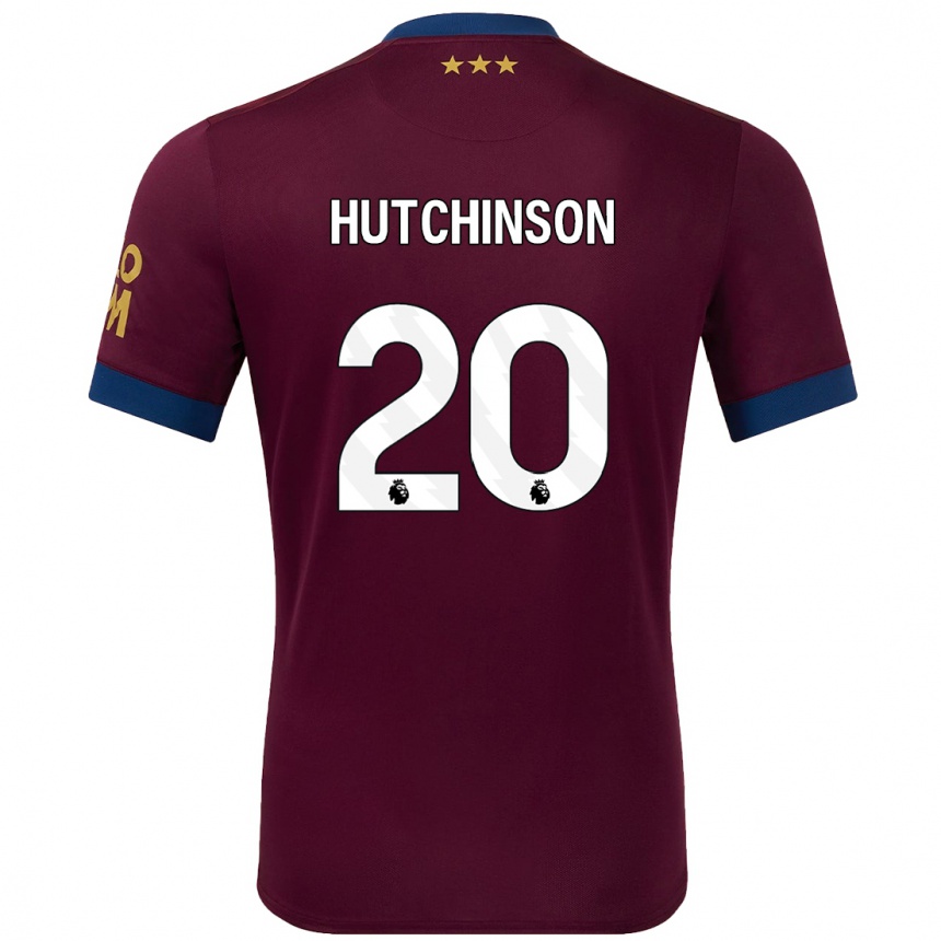 Gyermek Labdarúgás Omari Hutchinson #20 Barna Idegenbeli Jersey 2024/25 Mez Póló Ing