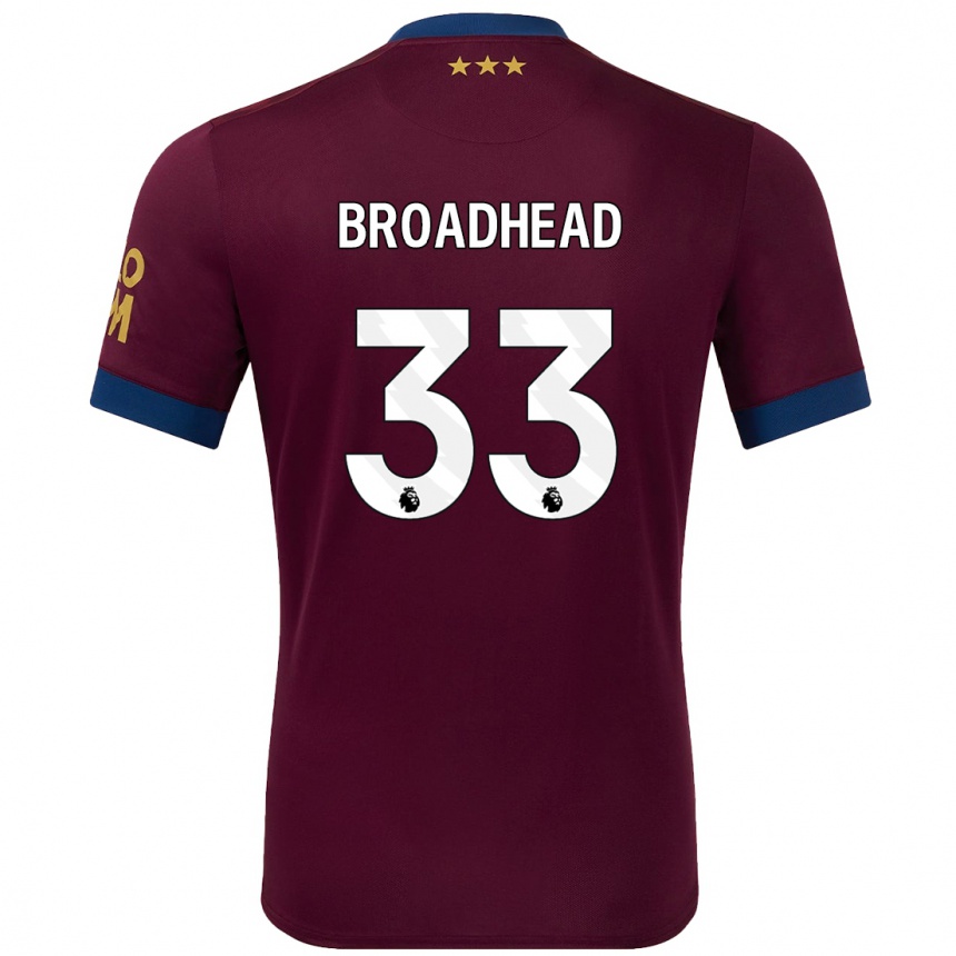 Gyermek Labdarúgás Nathan Broadhead #33 Barna Idegenbeli Jersey 2024/25 Mez Póló Ing