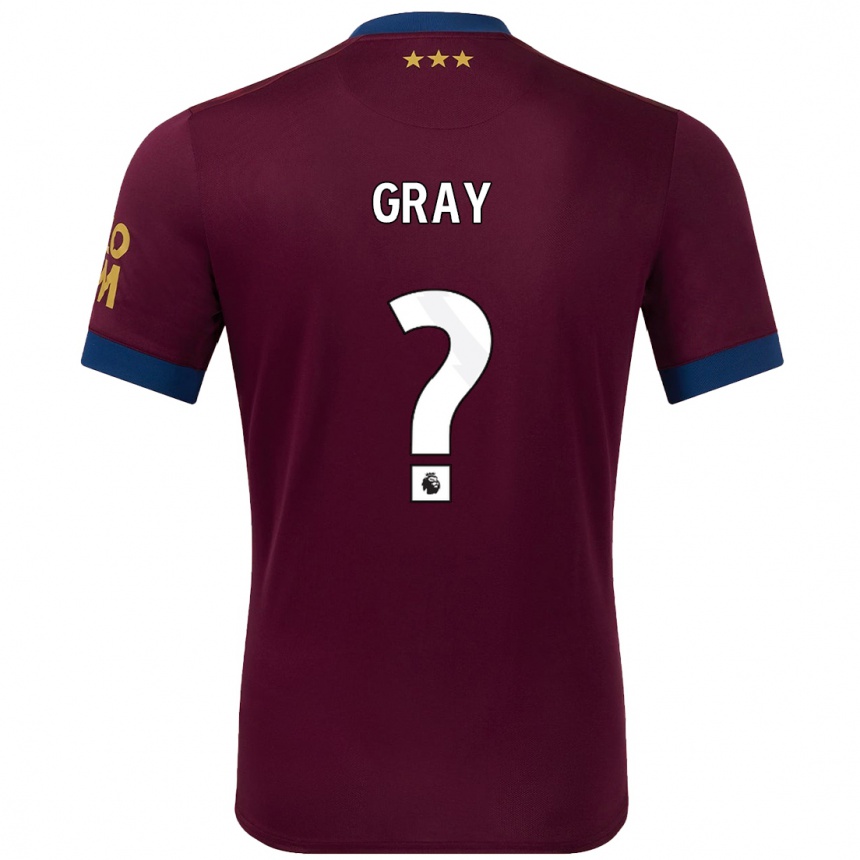 Gyermek Labdarúgás Henry Gray #0 Barna Idegenbeli Jersey 2024/25 Mez Póló Ing