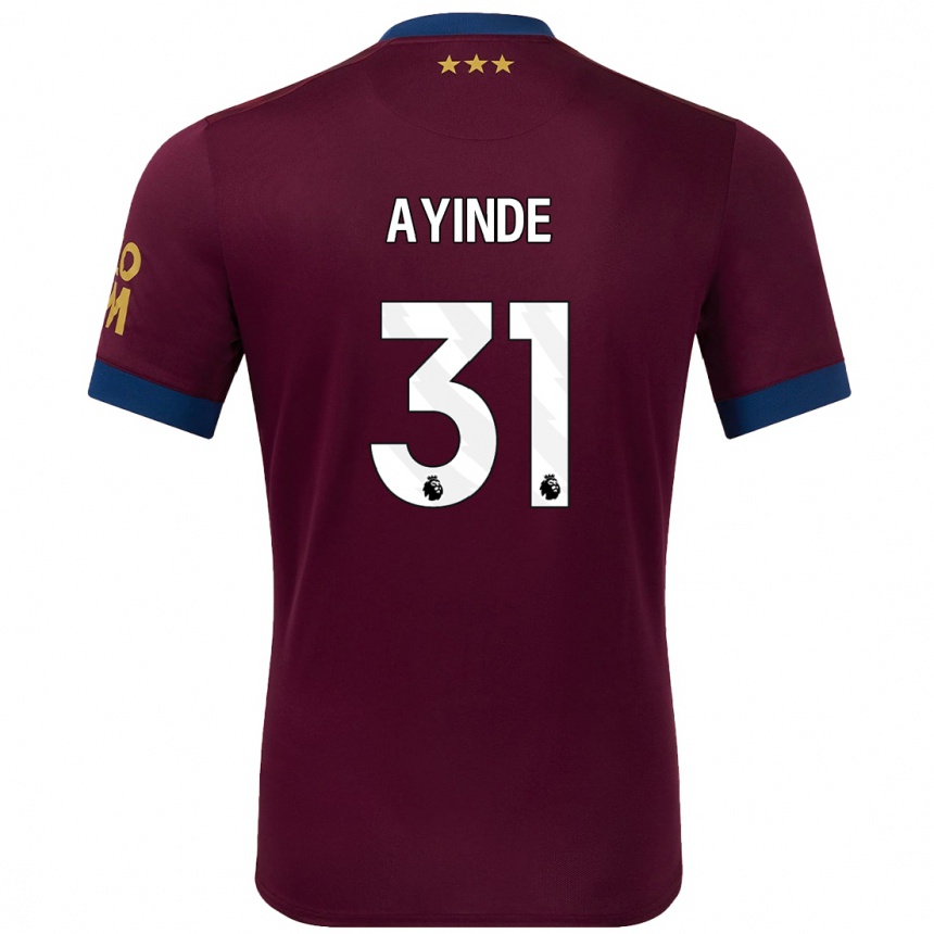 Gyermek Labdarúgás Leon Ayinde #31 Barna Idegenbeli Jersey 2024/25 Mez Póló Ing