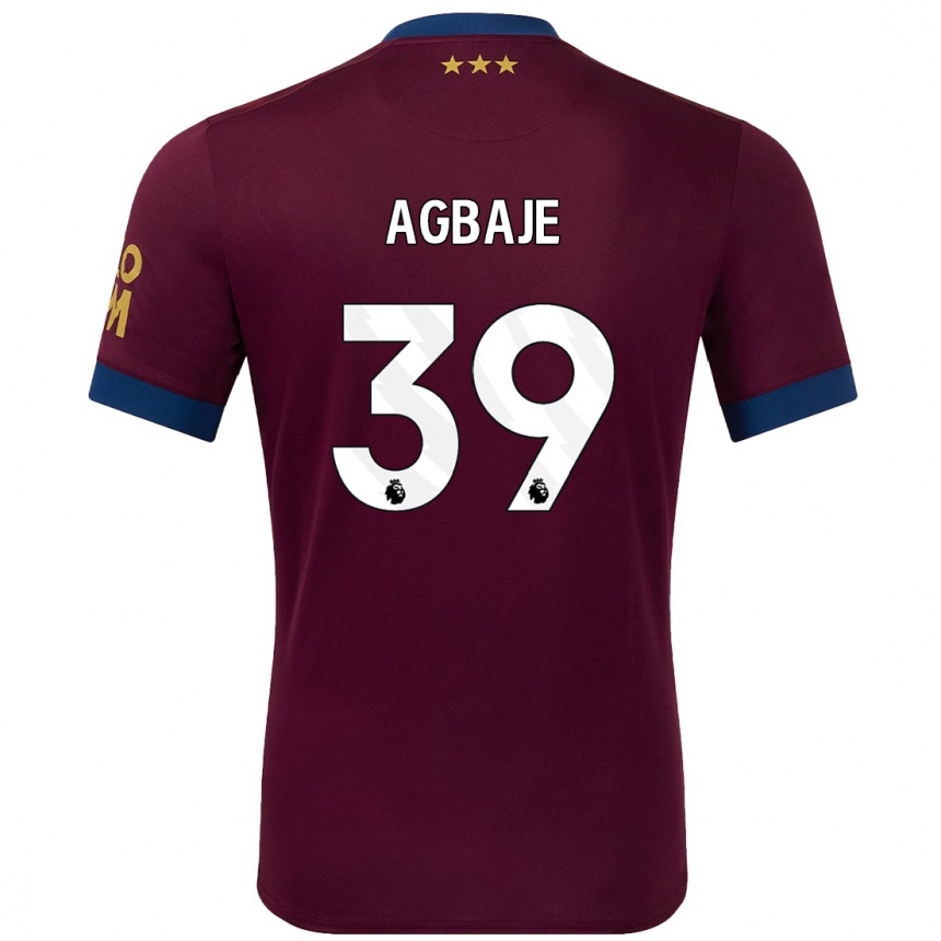 Gyermek Labdarúgás Edwin Agbaje #39 Barna Idegenbeli Jersey 2024/25 Mez Póló Ing