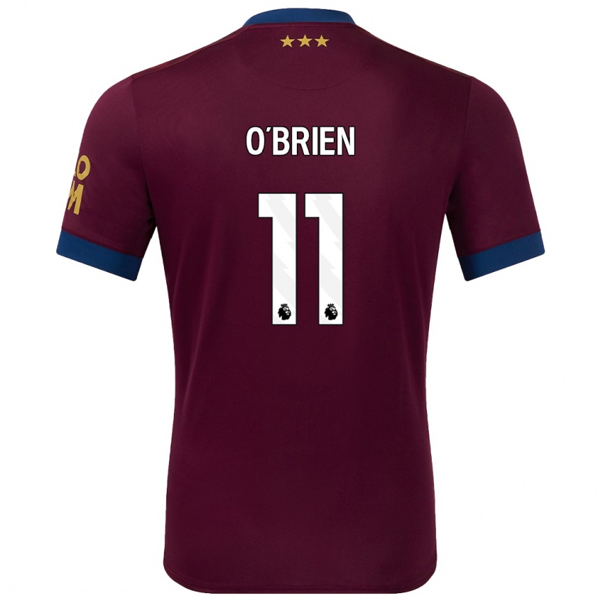 Gyermek Labdarúgás Lucy O'brien #11 Barna Idegenbeli Jersey 2024/25 Mez Póló Ing