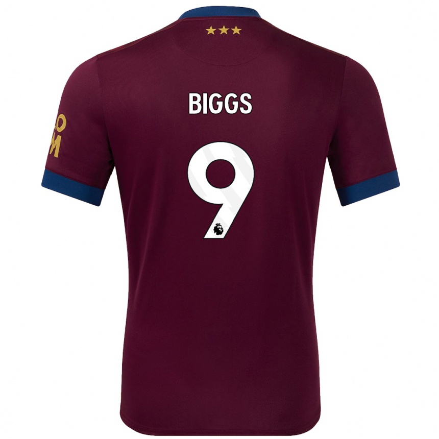 Gyermek Labdarúgás Maddie Biggs #9 Barna Idegenbeli Jersey 2024/25 Mez Póló Ing