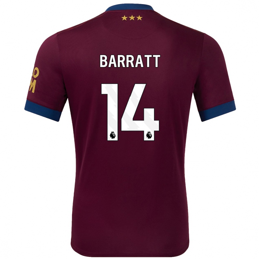 Gyermek Labdarúgás Zoe Barratt #14 Barna Idegenbeli Jersey 2024/25 Mez Póló Ing