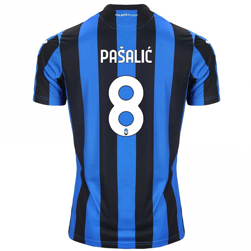 Férfi Labdarúgás Mario Pasalic #8 Kék Fekete Hazai Jersey 2024/25 Mez Póló Ing