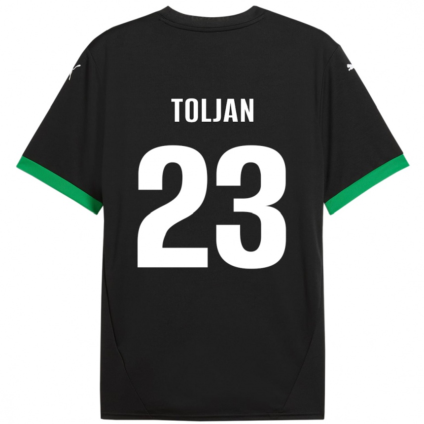 Férfi Labdarúgás Jeremy Toljan #23 Fekete Sötétzöld Hazai Jersey 2024/25 Mez Póló Ing