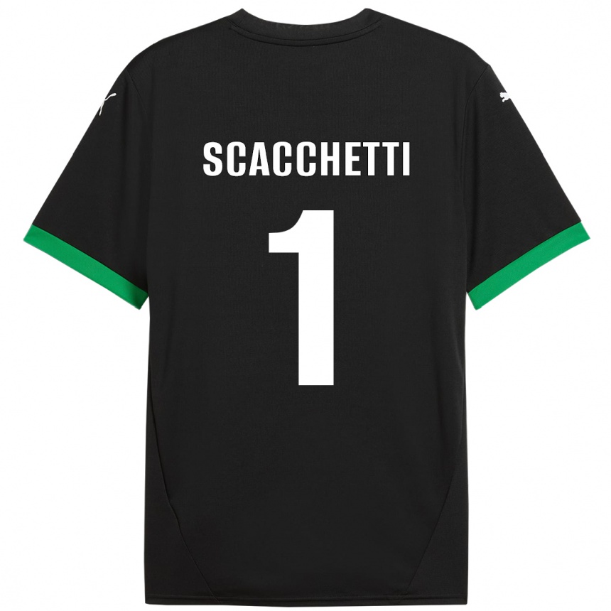 Férfi Labdarúgás Alessandro Scacchetti #1 Fekete Sötétzöld Hazai Jersey 2024/25 Mez Póló Ing