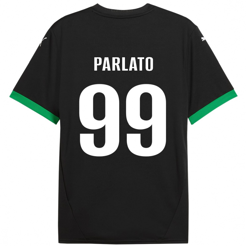 Férfi Labdarúgás Claudio Parlato #99 Fekete Sötétzöld Hazai Jersey 2024/25 Mez Póló Ing