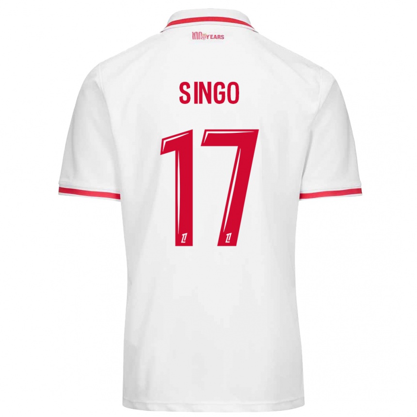 Férfi Labdarúgás Wilfried Singo #17 Fehér Piros Hazai Jersey 2024/25 Mez Póló Ing