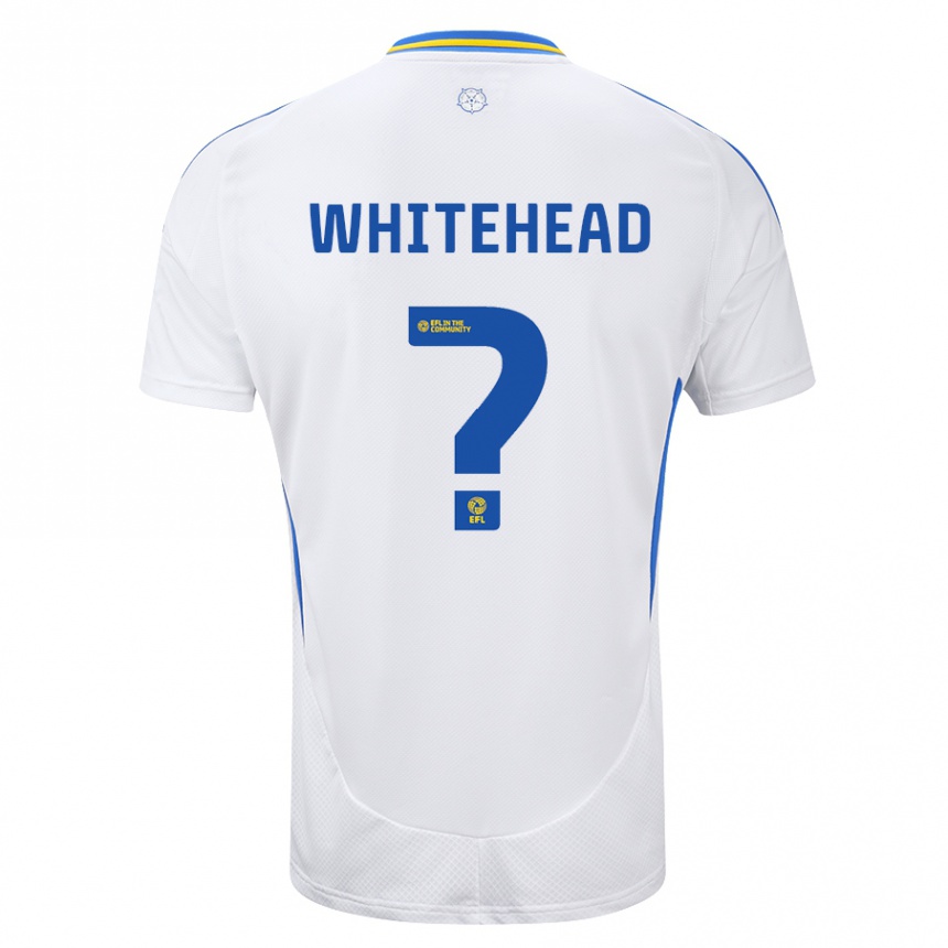 Férfi Labdarúgás Louie Whitehead #0 Fehér Kék Hazai Jersey 2024/25 Mez Póló Ing