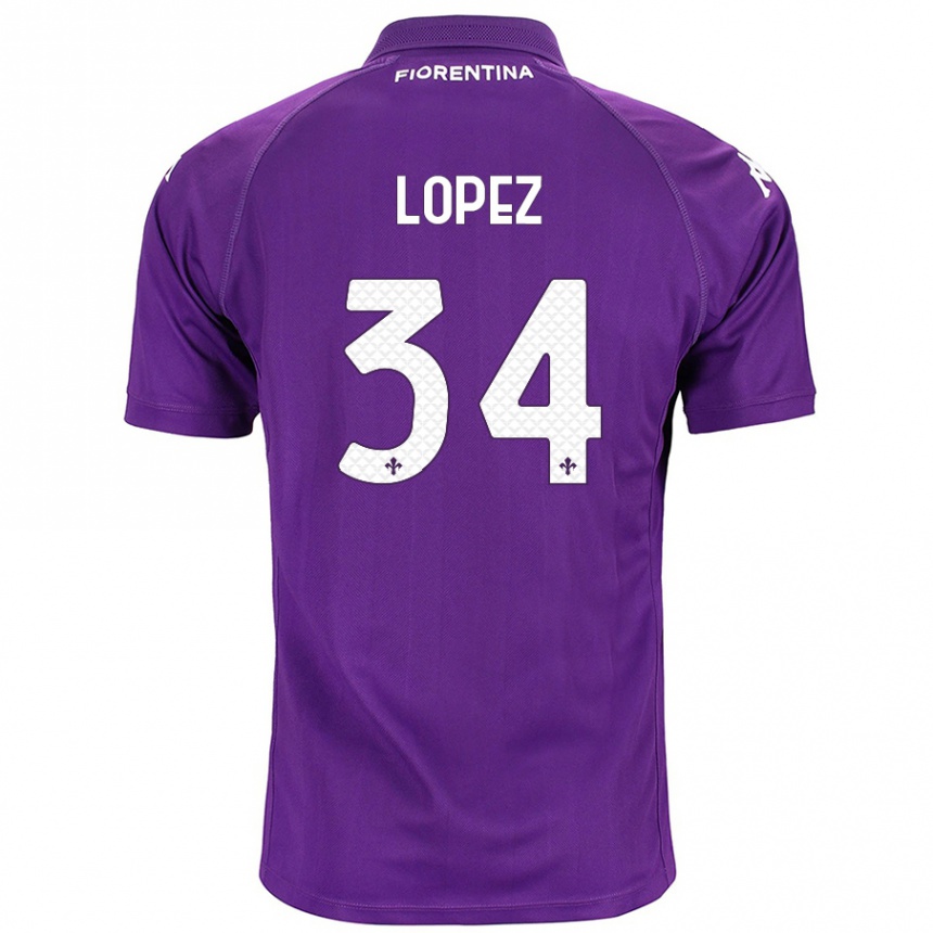 Férfi Labdarúgás Lucas López #34 Lila Hazai Jersey 2024/25 Mez Póló Ing