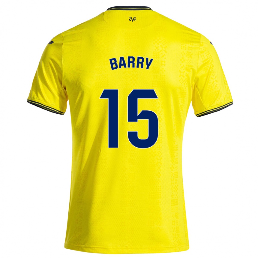 Férfi Labdarúgás Thierno Barry #15 Sárga Fekete Hazai Jersey 2024/25 Mez Póló Ing