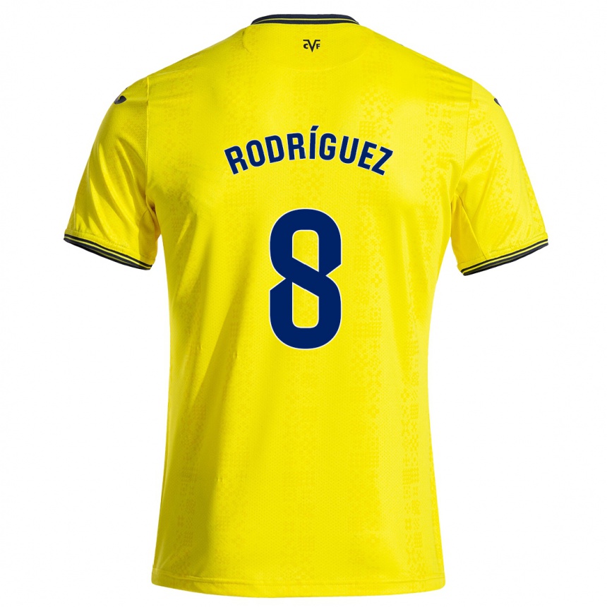 Férfi Labdarúgás Unai Rodríguez #8 Sárga Fekete Hazai Jersey 2024/25 Mez Póló Ing