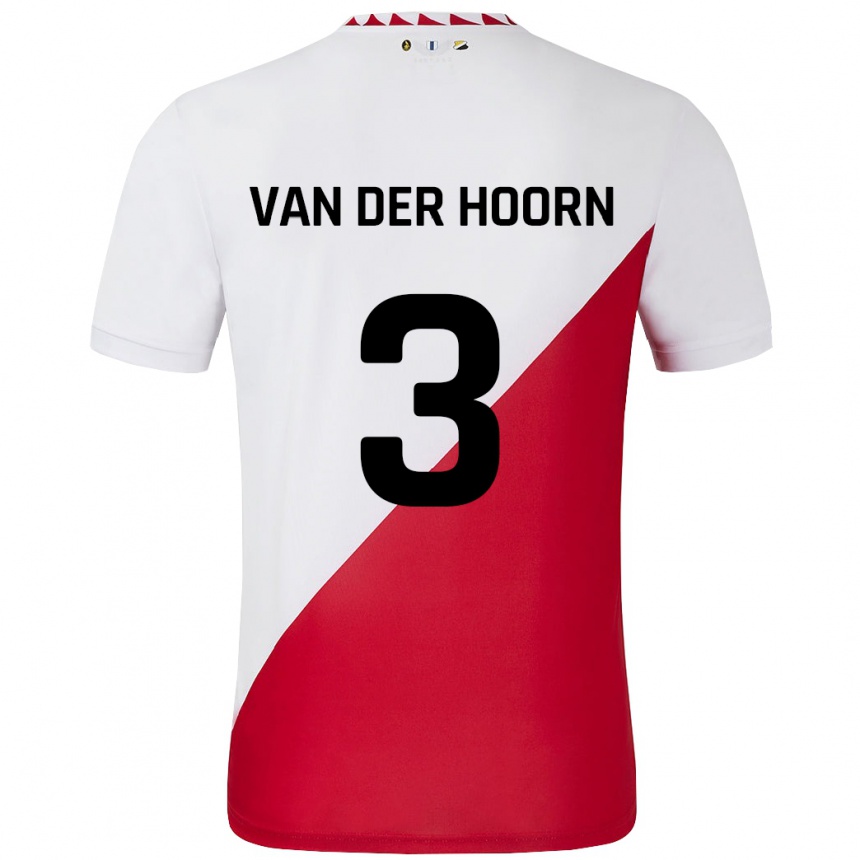 Férfi Labdarúgás Mike Van Der Hoorn #3 Fehér Piros Hazai Jersey 2024/25 Mez Póló Ing