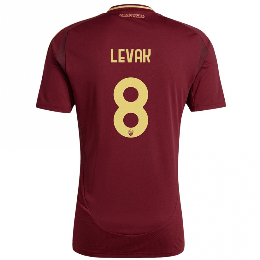 Férfi Labdarúgás Sergej Levak #8 Vörös Barna Arany Hazai Jersey 2024/25 Mez Póló Ing