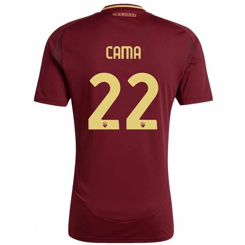 Férfi Labdarúgás Cristian Cama #22 Vörös Barna Arany Hazai Jersey 2024/25 Mez Póló Ing