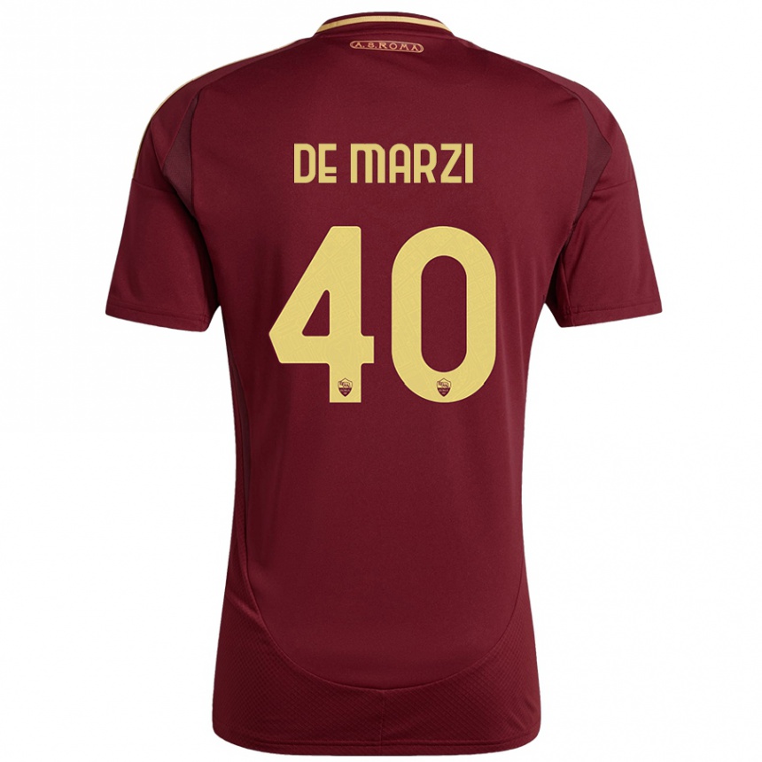 Férfi Labdarúgás Giorgio De Marzi #40 Vörös Barna Arany Hazai Jersey 2024/25 Mez Póló Ing