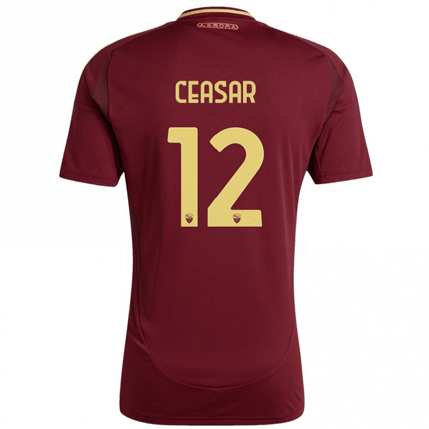 Férfi Labdarúgás Camelia Ceasar #12 Vörös Barna Arany Hazai Jersey 2024/25 Mez Póló Ing