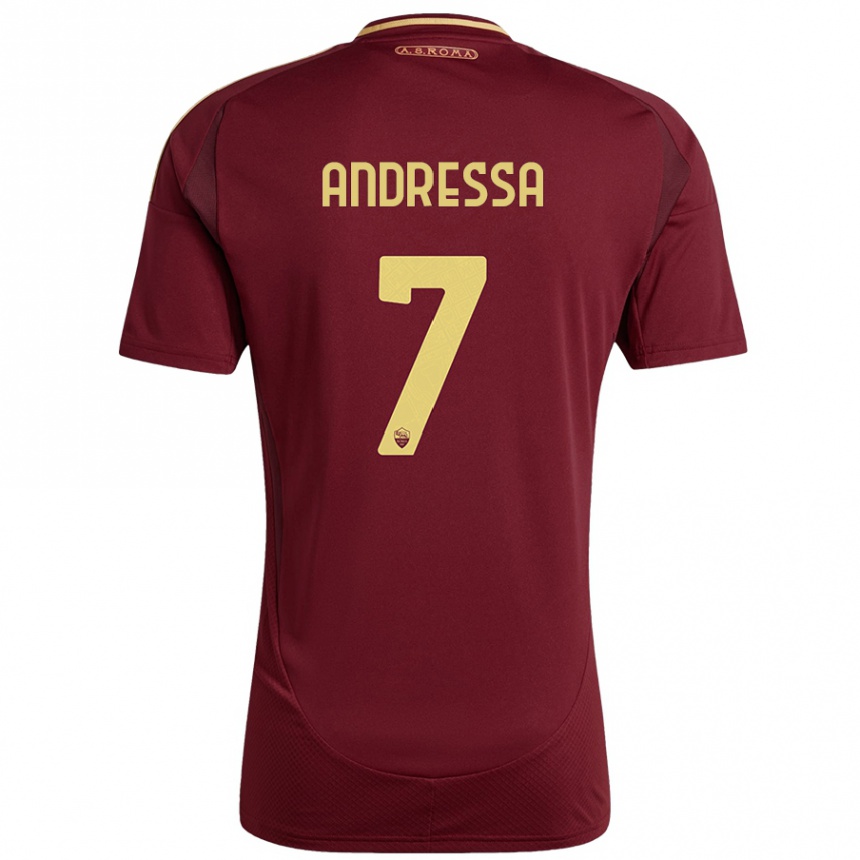 Férfi Labdarúgás Andressa #7 Vörös Barna Arany Hazai Jersey 2024/25 Mez Póló Ing