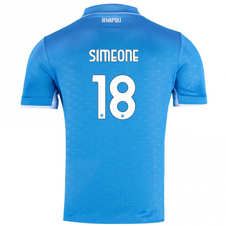 Férfi Labdarúgás Giovanni Simeone #18 Ég Kék Hazai Jersey 2024/25 Mez Póló Ing