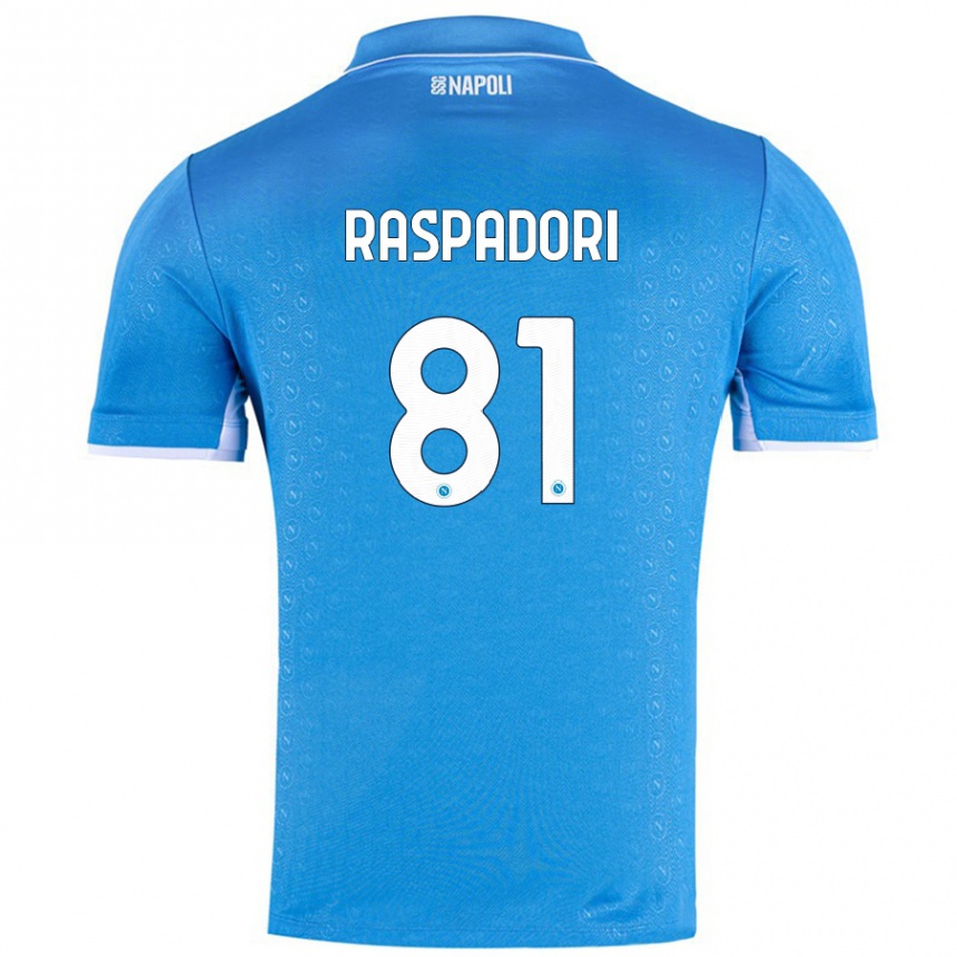 Férfi Labdarúgás Giacomo Raspadori #81 Ég Kék Hazai Jersey 2024/25 Mez Póló Ing