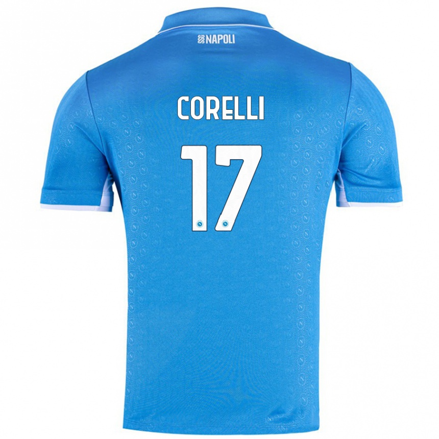 Férfi Labdarúgás Alice Corelli #17 Ég Kék Hazai Jersey 2024/25 Mez Póló Ing