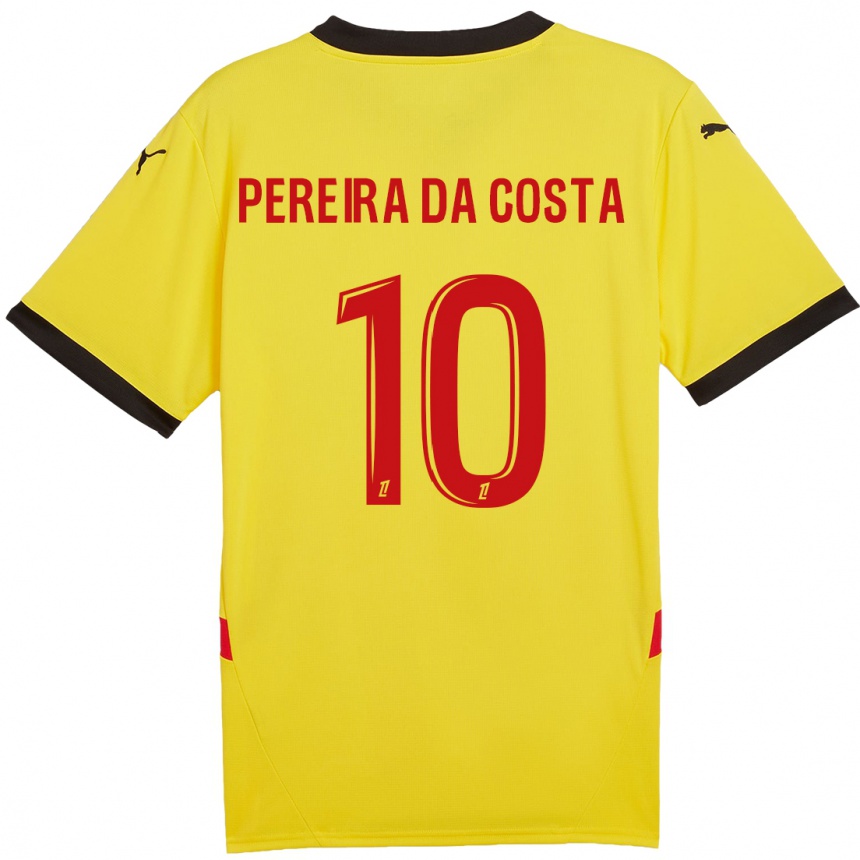 Férfi Labdarúgás David Pereira Da Costa #10 Sárga Piros Hazai Jersey 2024/25 Mez Póló Ing