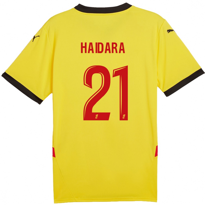 Férfi Labdarúgás Massadio Haidara #21 Sárga Piros Hazai Jersey 2024/25 Mez Póló Ing