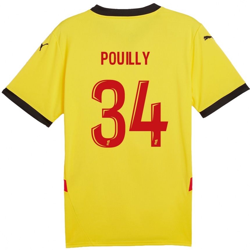 Férfi Labdarúgás Tom Pouilly #34 Sárga Piros Hazai Jersey 2024/25 Mez Póló Ing