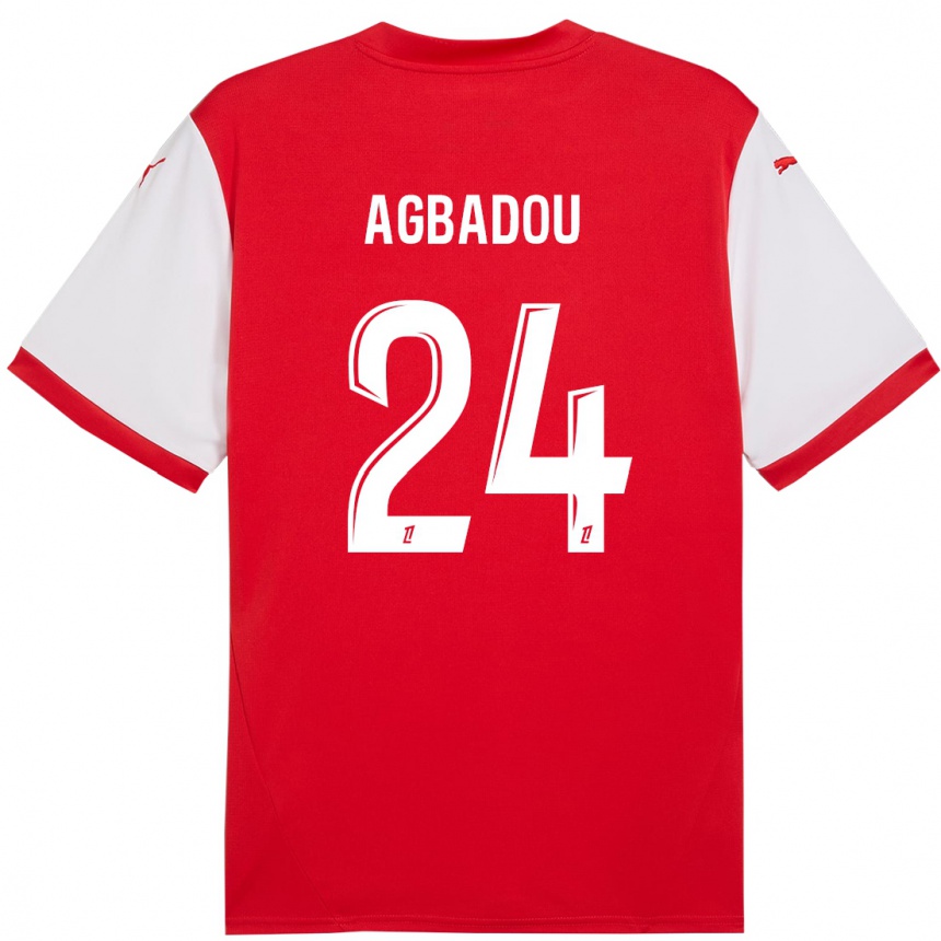 Férfi Labdarúgás Emmanuel Agbadou #24 Piros Fehér Hazai Jersey 2024/25 Mez Póló Ing