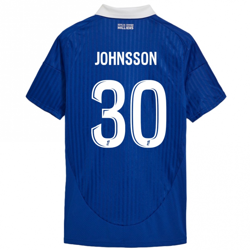 Férfi Labdarúgás Karl-Johan Johnsson #30 Kék Fehér Hazai Jersey 2024/25 Mez Póló Ing