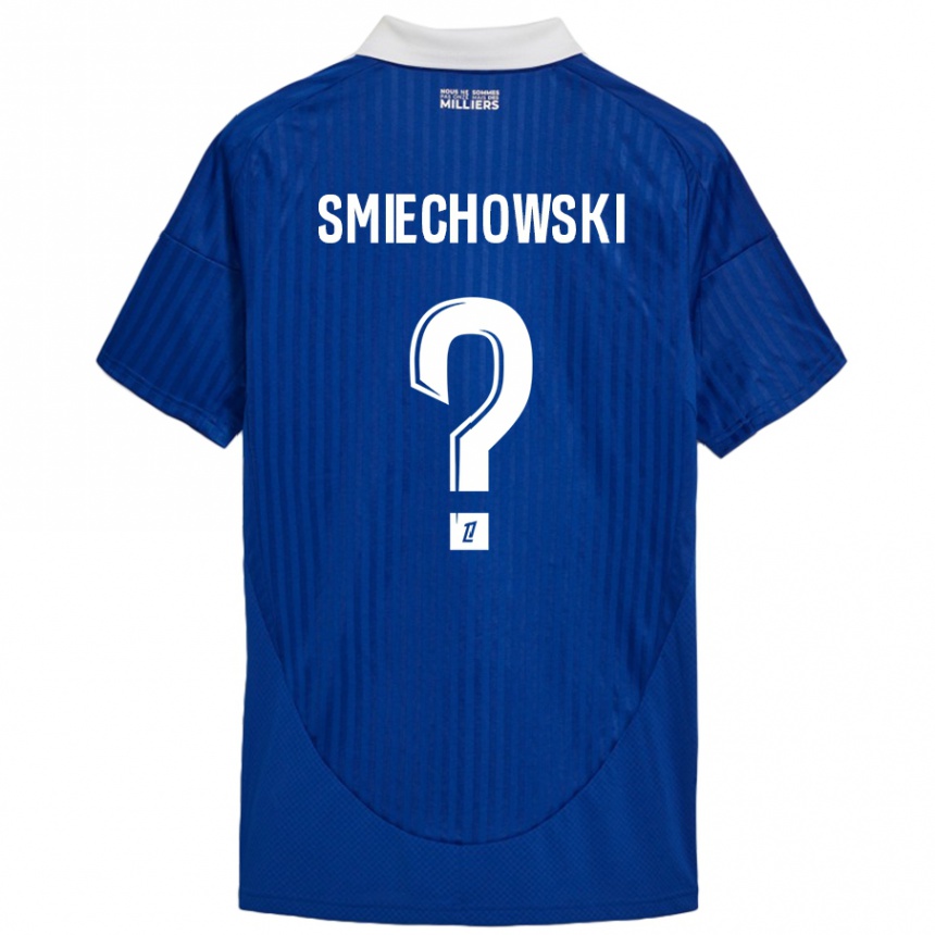 Férfi Labdarúgás Artur Smiechowski #0 Kék Fehér Hazai Jersey 2024/25 Mez Póló Ing