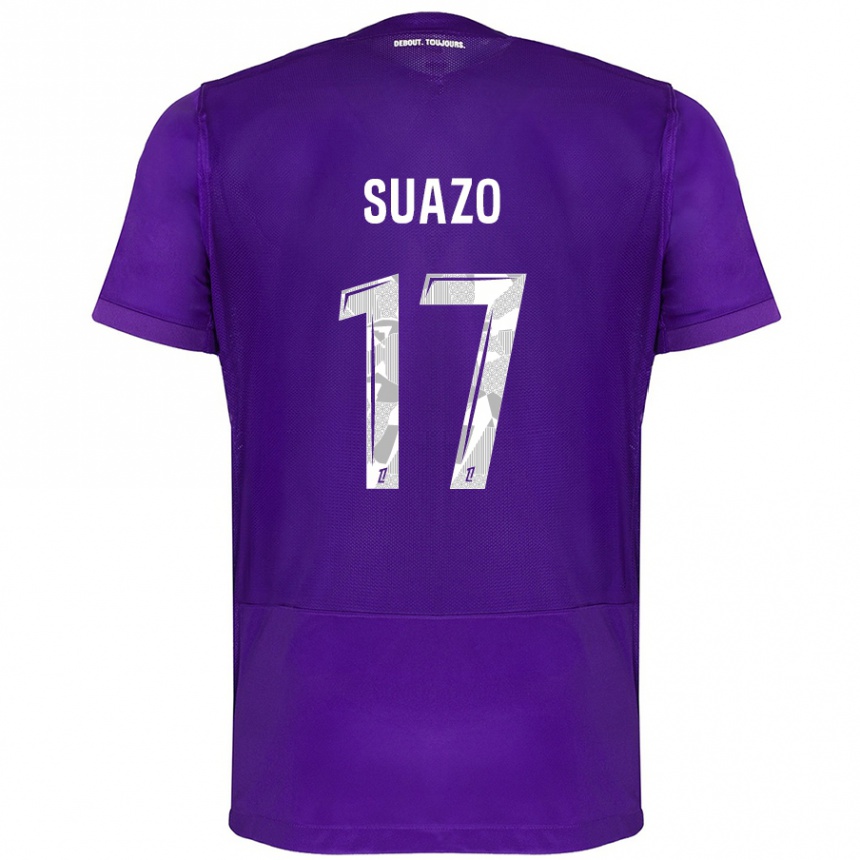 Férfi Labdarúgás Gabriel Suazo #17 Lila Fehér Hazai Jersey 2024/25 Mez Póló Ing