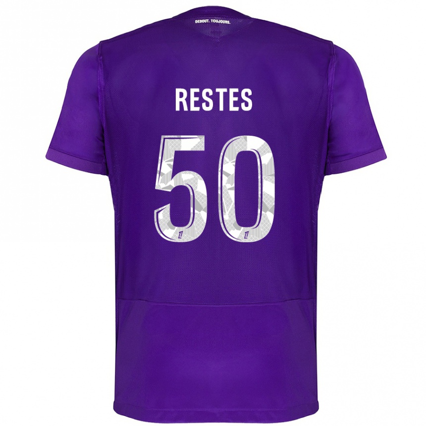 Férfi Labdarúgás Guillaume Restes #50 Lila Fehér Hazai Jersey 2024/25 Mez Póló Ing