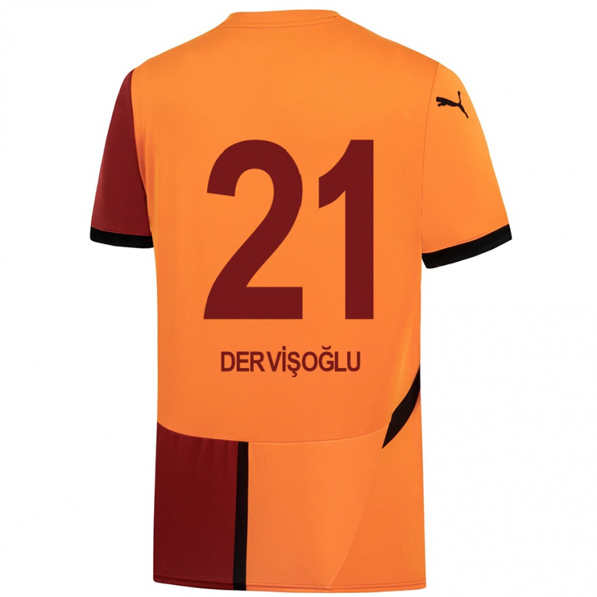 Férfi Labdarúgás Halil Dervişoğlu #21 Sárga Piros Hazai Jersey 2024/25 Mez Póló Ing