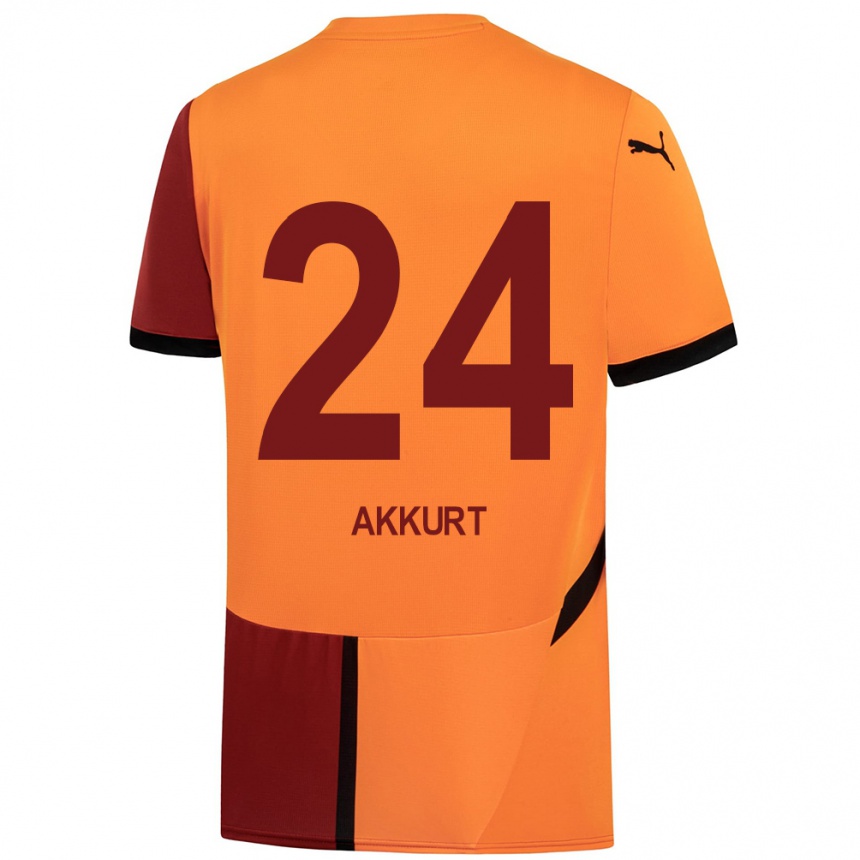 Férfi Labdarúgás Arzu Akkurt #24 Sárga Piros Hazai Jersey 2024/25 Mez Póló Ing